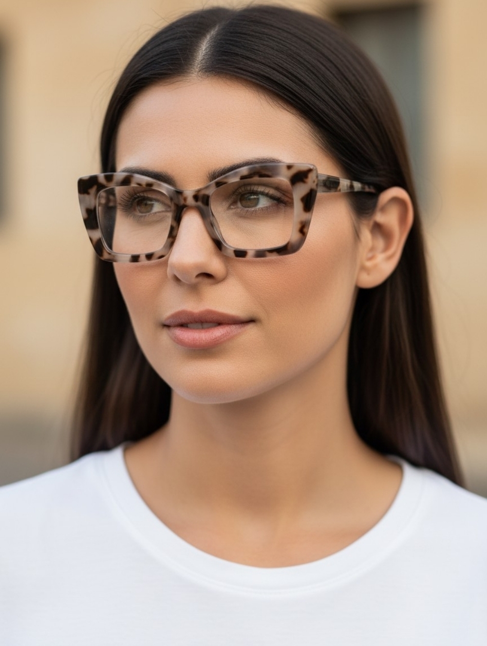 +2.00 Oprah Style Light TortoiseShell Square Readers Glasses